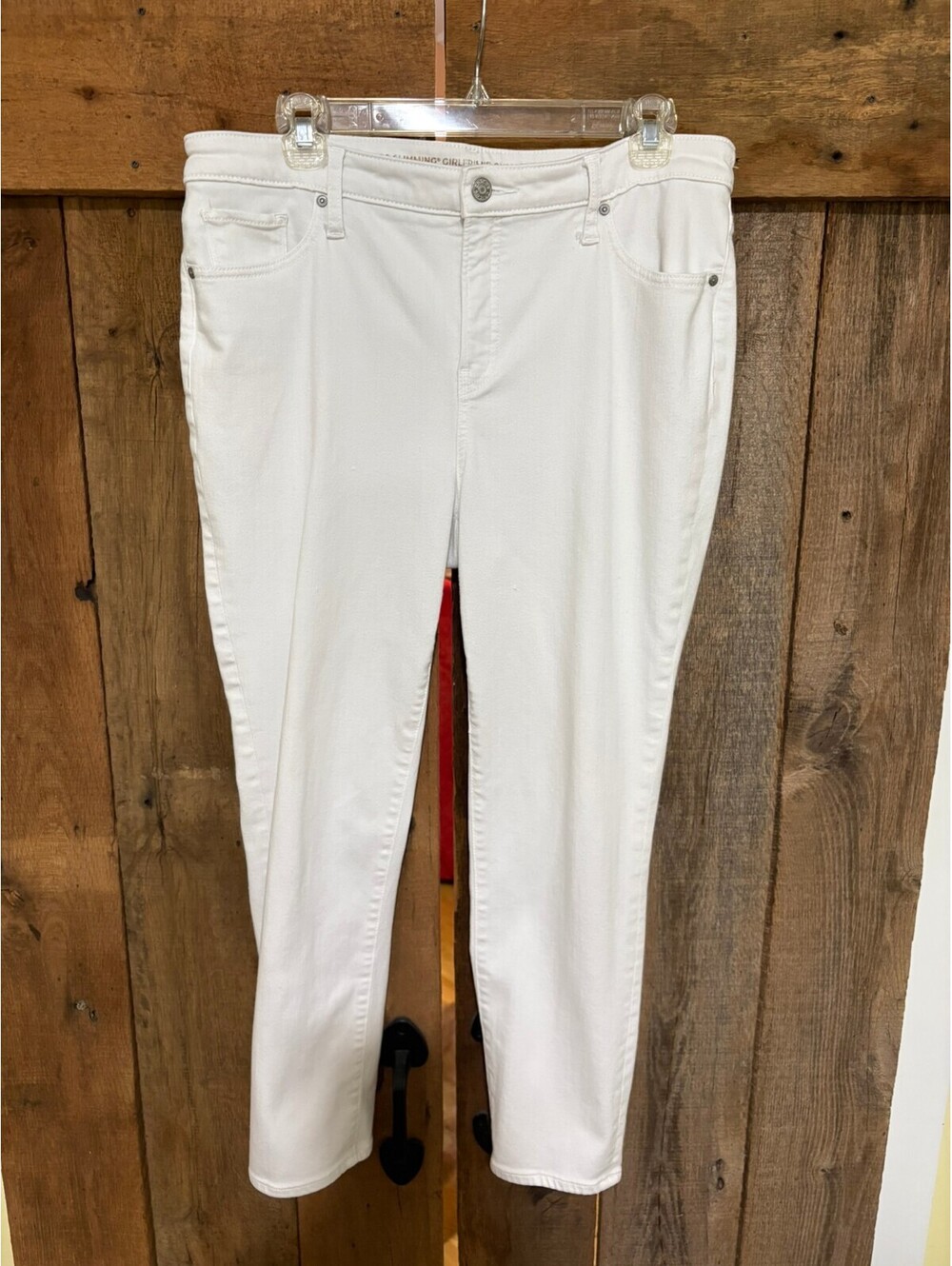 Chicos Girlfriend Slim Leg Ankle Pants White 10R